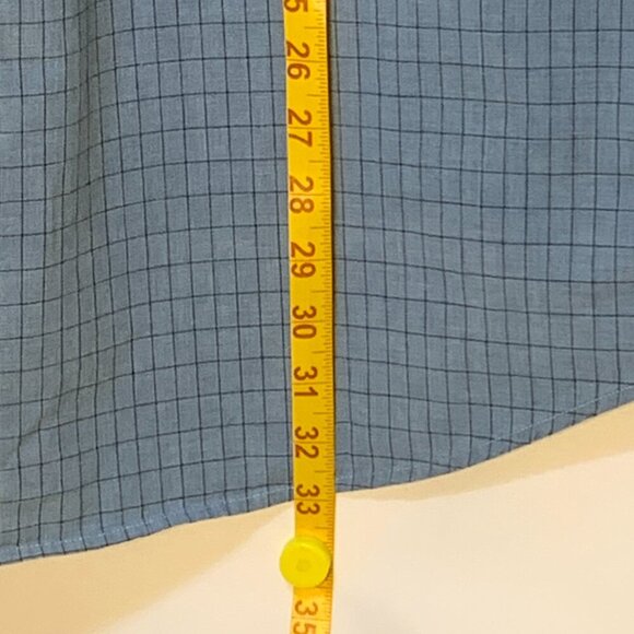 Ralph Lauren Chaps Button Down Size L Shirt Blue Check w Logo ~ Excellent - Picture 6 of 10